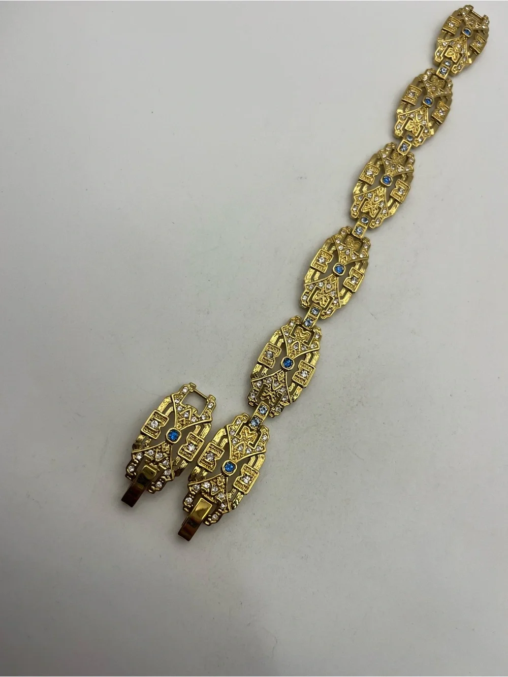 Camrose & Kross JBK gold plated art deco style link bracelet gold tone Kennedy
